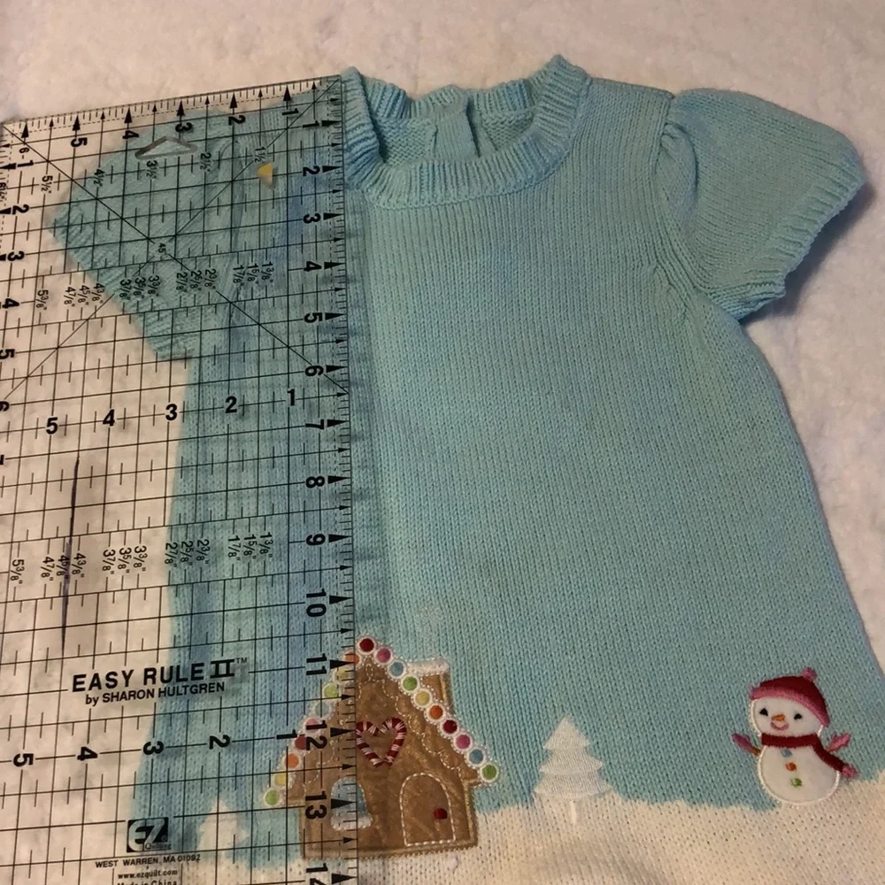 Gymboree 2T Winter Wonderland Knitted Sweater Dress Snowman & Gingerbread House - Picture 9 of 16